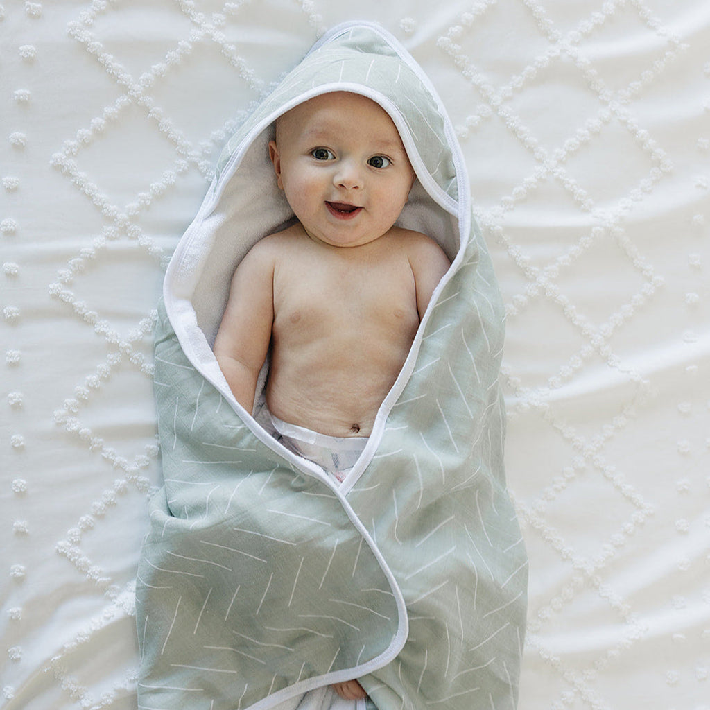 Muslin hooded towel- desert sage*