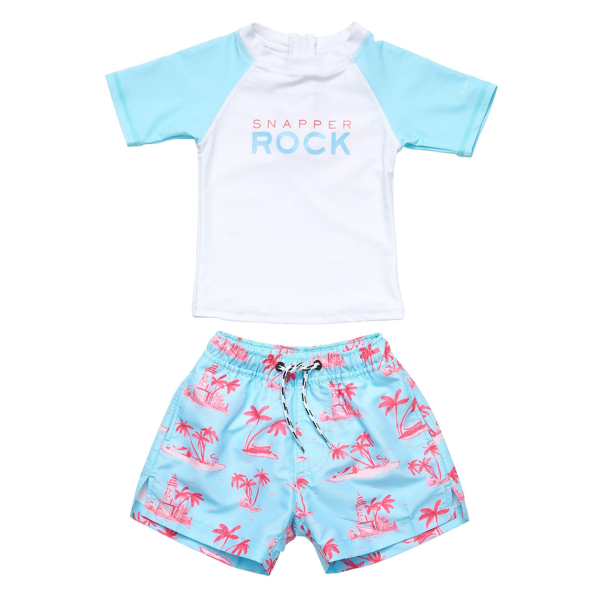 Rash guard swim set- lighthouse island*