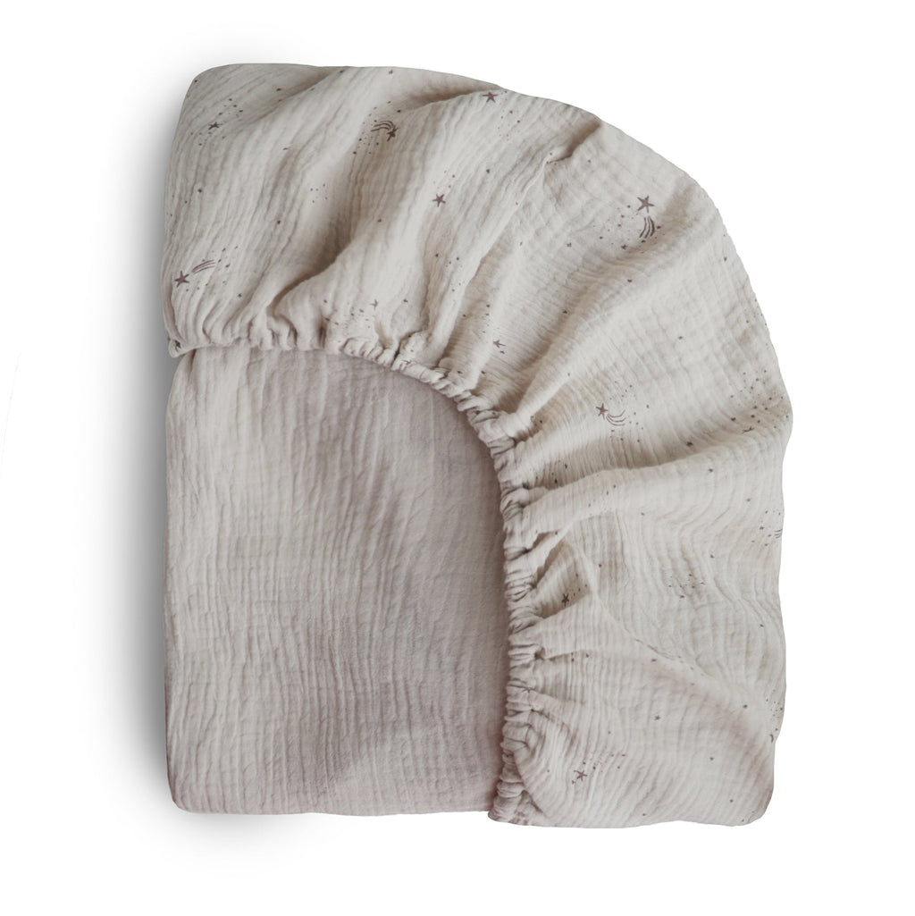 Organic Cotton Muslin Crib Sheet - Various Colors