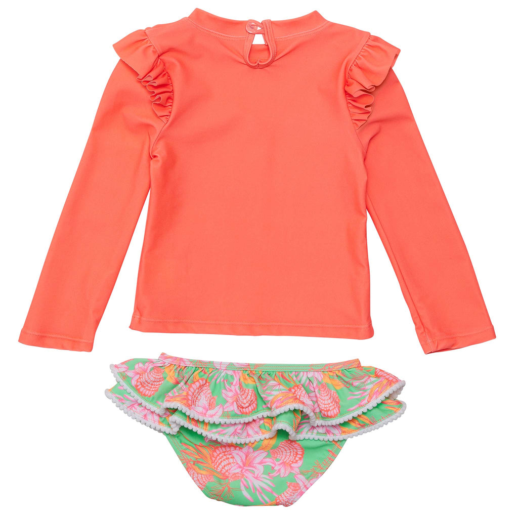 Ruffle swim set- coastal shells*
