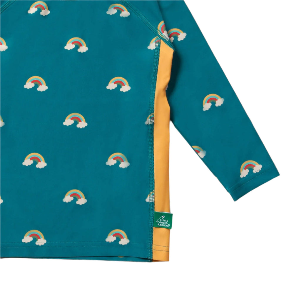 Rash guard- teal rainbows