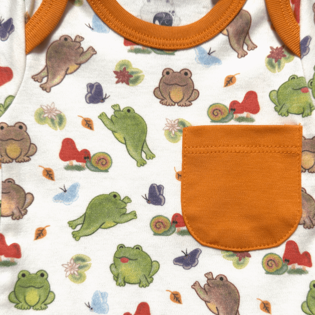 Short-sleeved bodysuit & shorts set- meadow*