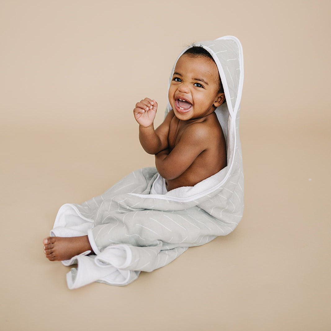 Muslin hooded towel- desert sage*
