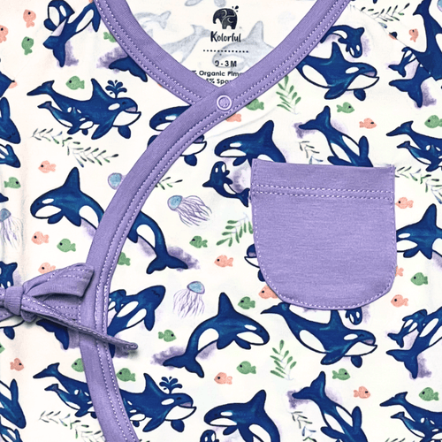 Kimono short romper- orca*