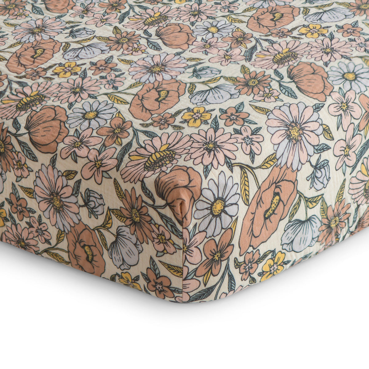 Organic Cotton Muslin Crib Sheet - Various Colors