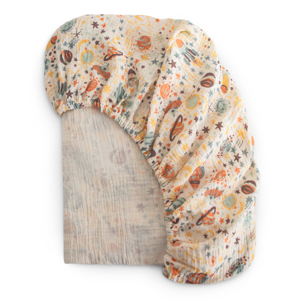 Organic Cotton Muslin Crib Sheet - Various Colors