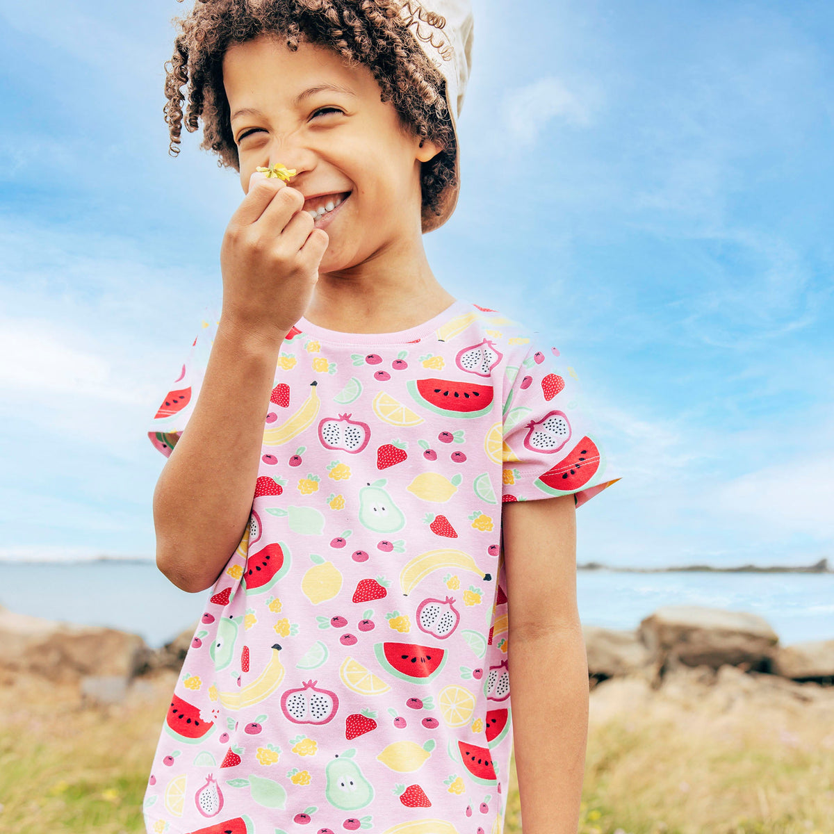 Short-sleeved t-shirt- fruit, blossom pink