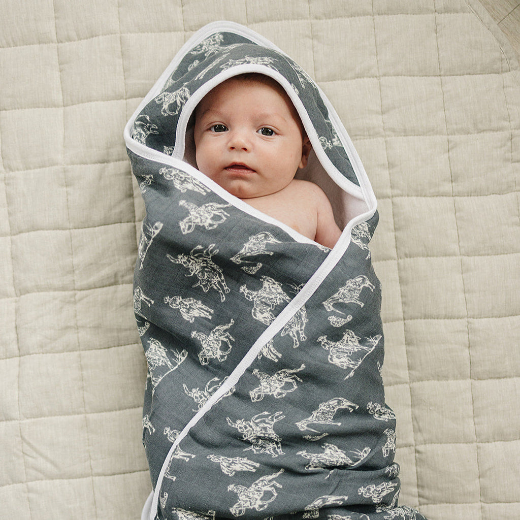 Muslin hooded towel- wild west*