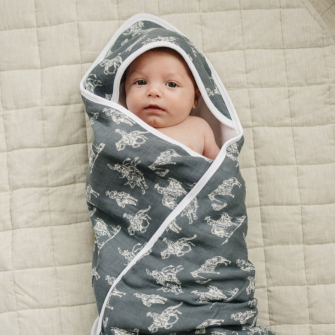 Muslin hooded towel- wild west*
