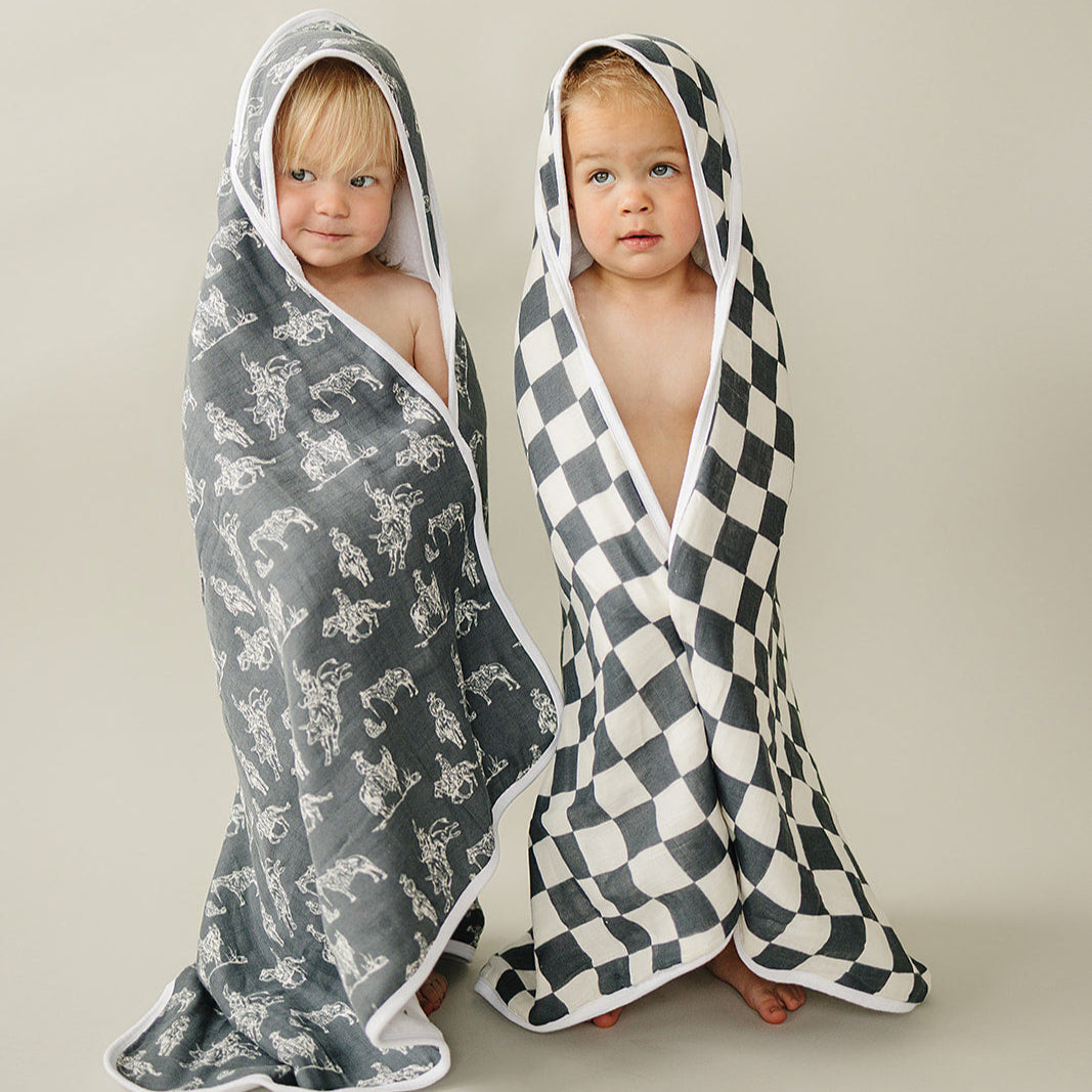 Muslin hooded towel- wild west*