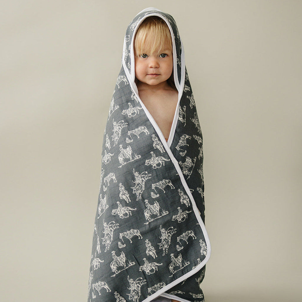 Muslin hooded towel- wild west*