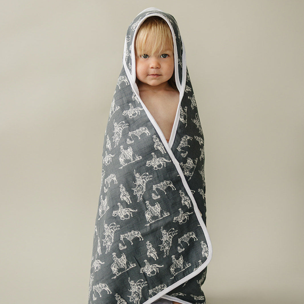 Muslin hooded towel- wild west*