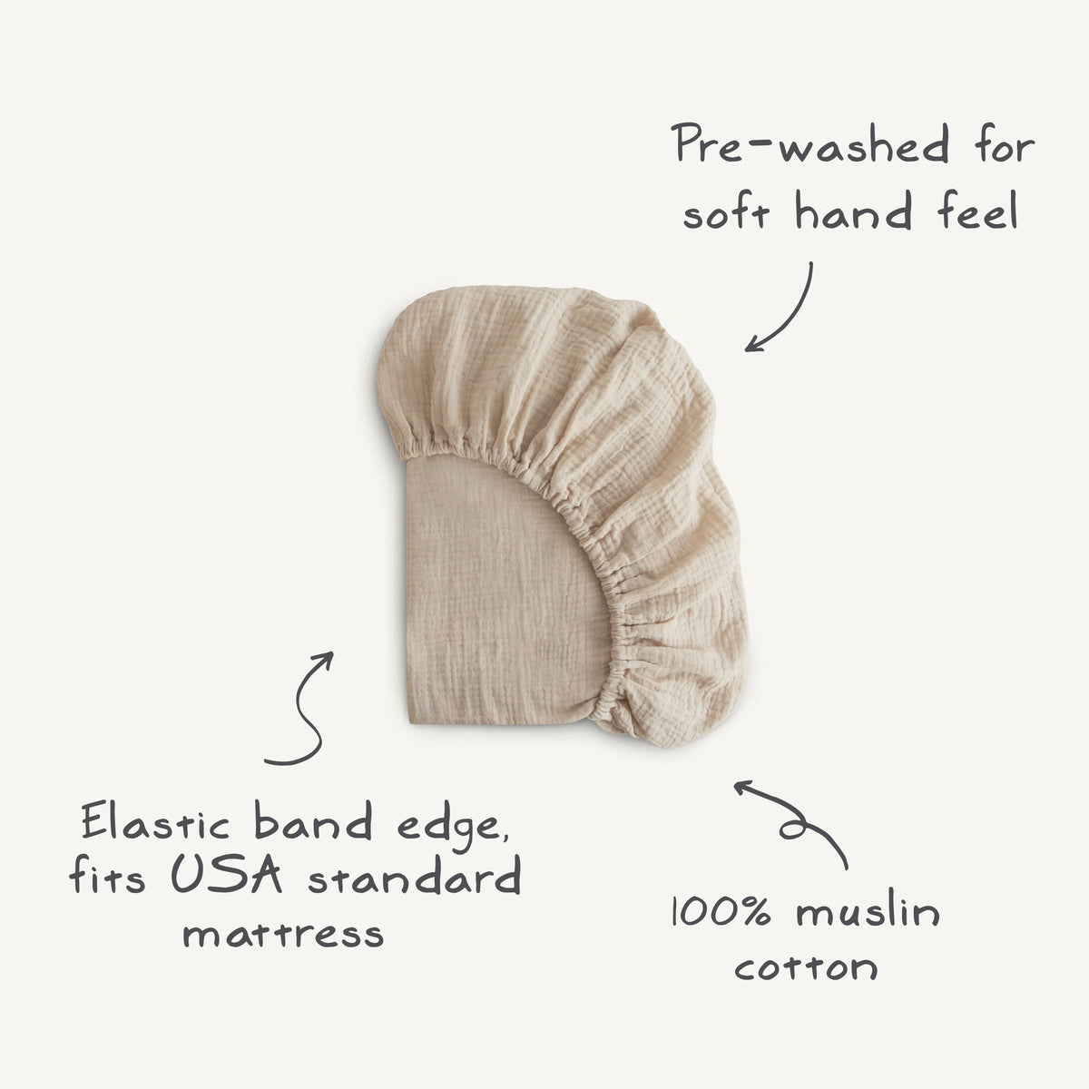 Organic Cotton Muslin Crib Sheet - Various Colors