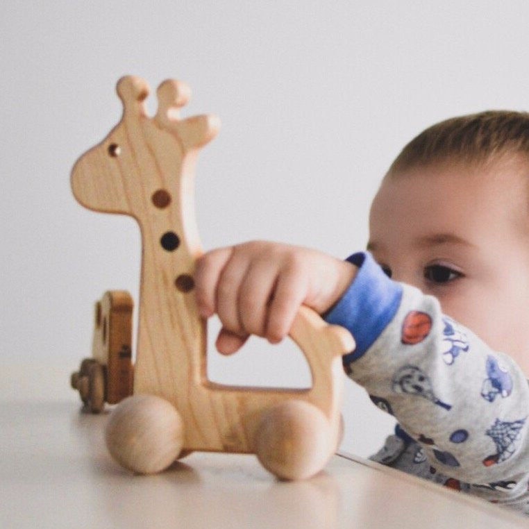 Wooden Push Toy - Giraffe