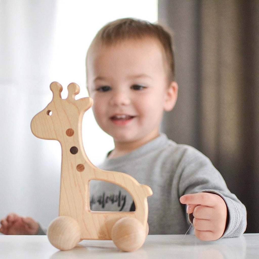 Wooden Push Toy - Giraffe