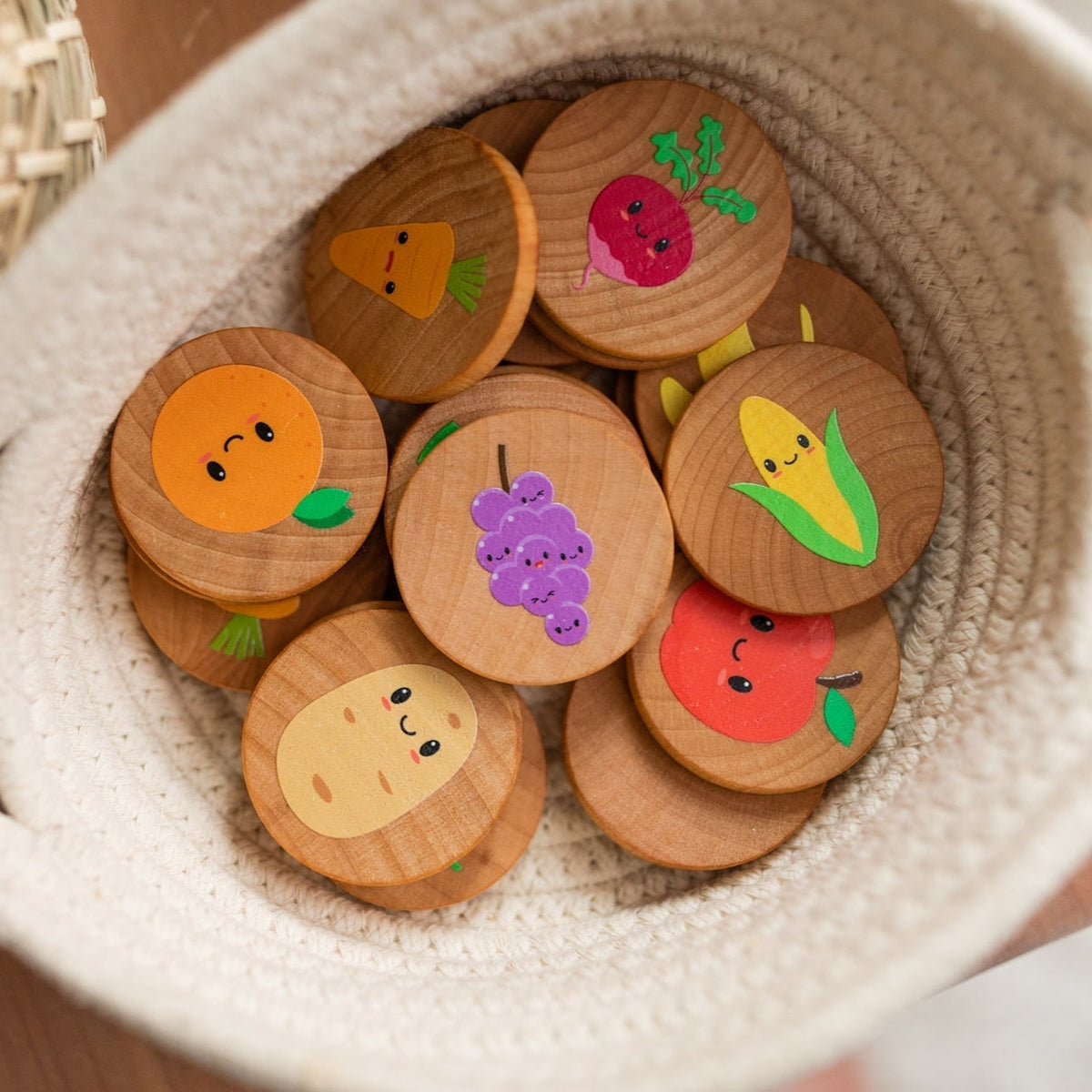 Wooden Matching Tiles - Farmers' Market