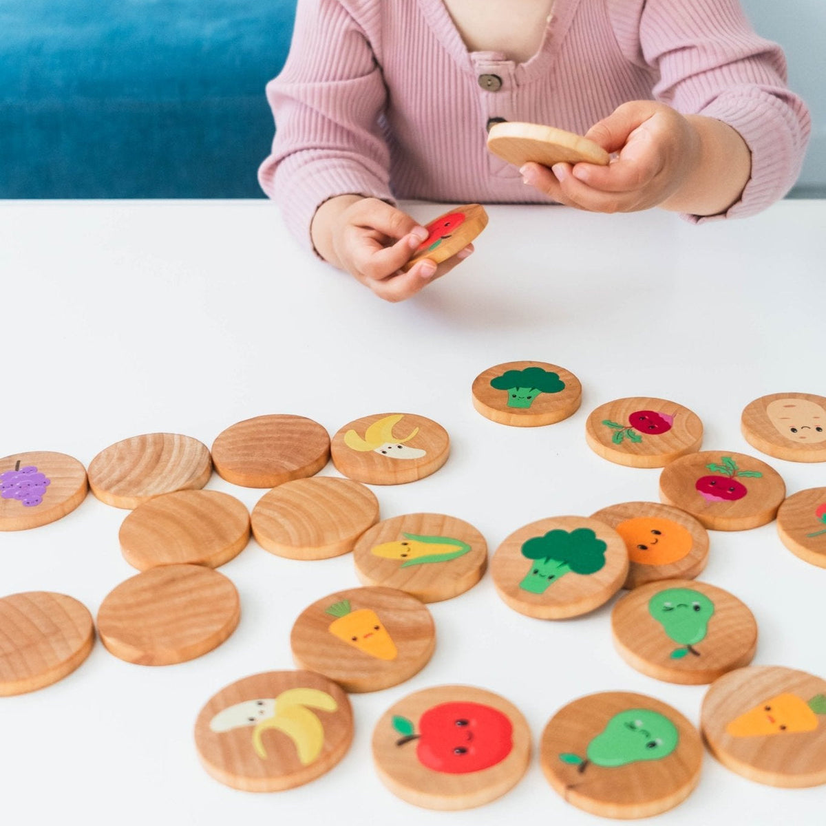 Wooden Matching Tiles - Farmers' Market