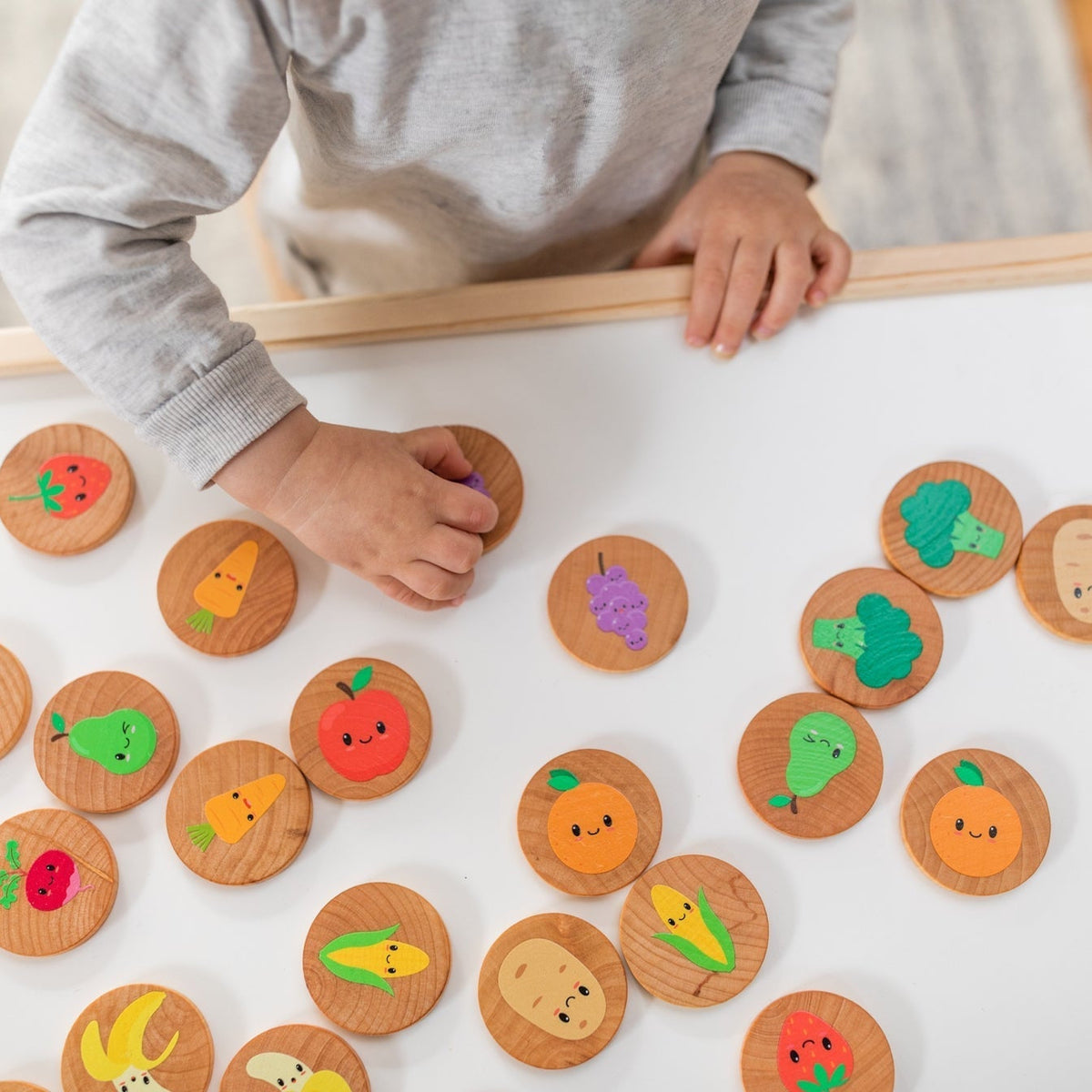Wooden Matching Tiles - Farmers' Market