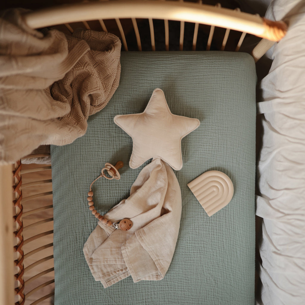Organic Cotton Muslin Crib Sheet - Various Colors