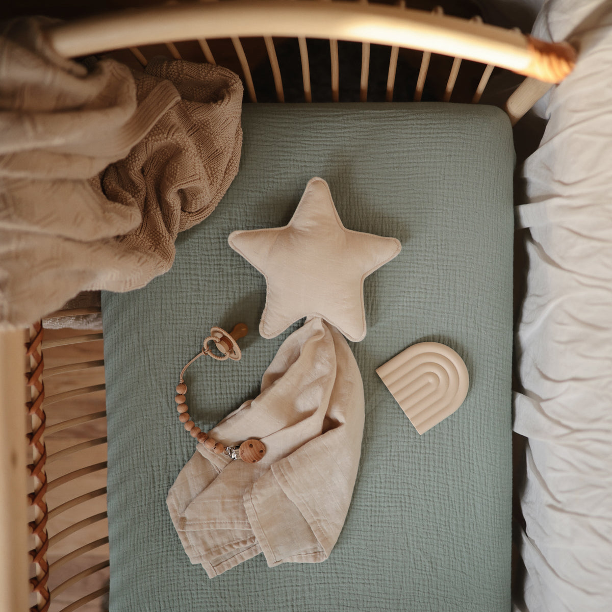 Organic Cotton Muslin Crib Sheet - Various Colors
