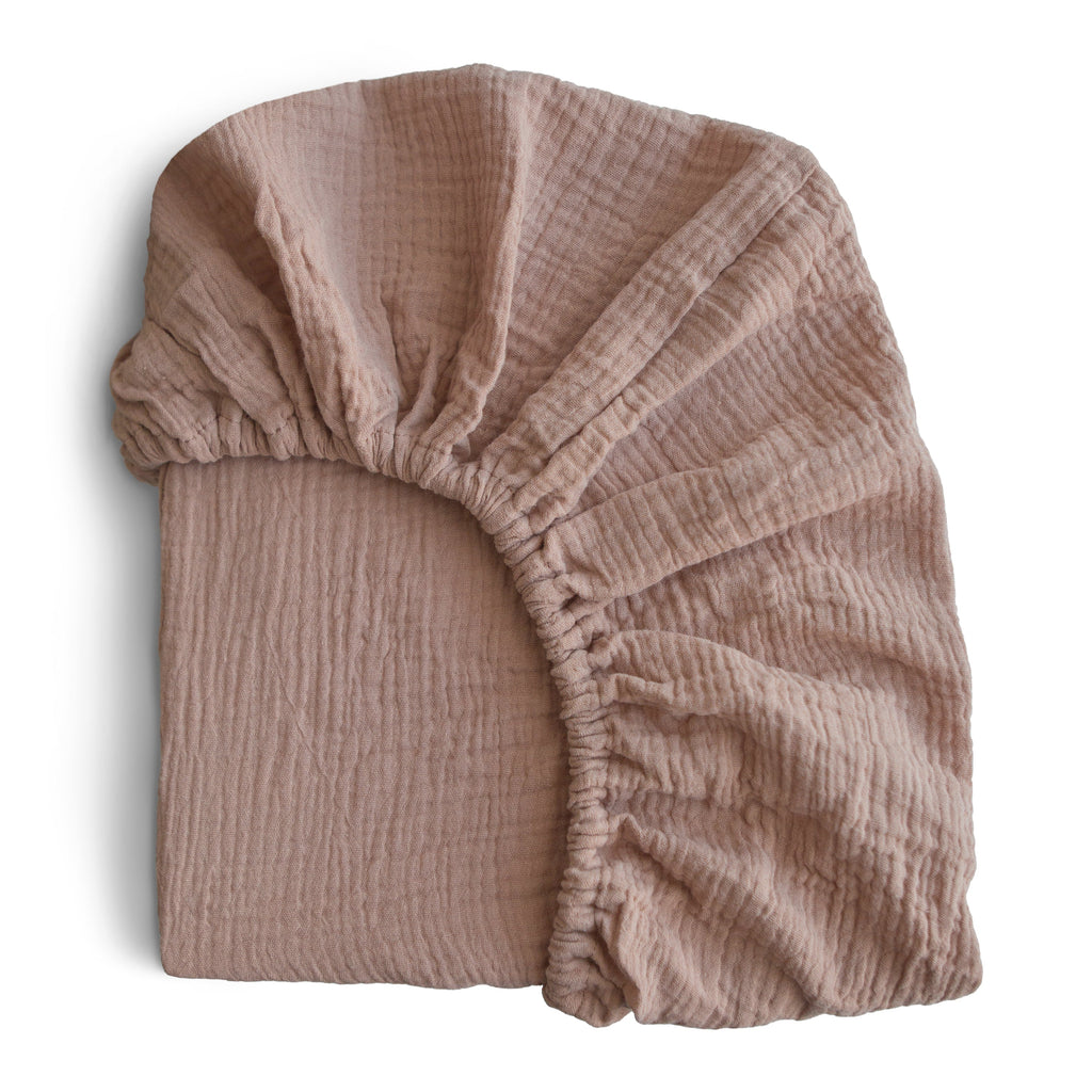 Organic Cotton Muslin Crib Sheet - Various Colors