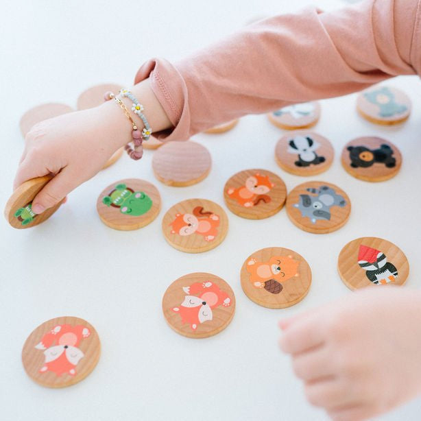 Wooden Matching Tiles - Woodland